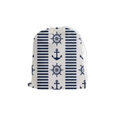 Nautical-seamless-pattern-vector-illustration Drawstring Pouch (medium) by Salman4z