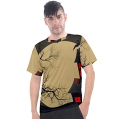 Halloween Moon Haunted House Full Moon Dead Tree Men s Sport Top by Ravend