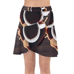 Coffee Cafe Espresso Drink Beverage Wrap Front Skirt by Ravend