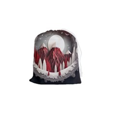 Christmas Wreath Winter Festive Season Nature Drawstring Pouch (small) by Ravend
