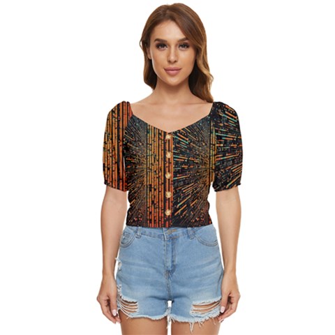Data Abstract Abstract Background Background Button Up Blouse by Ravend