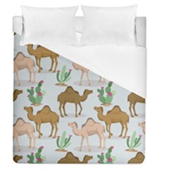 Camels-cactus-desert-pattern Duvet Cover (queen Size) by Salman4z