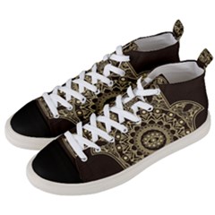 Hamsa-hand-drawn-symbol-with-flower-decorative-pattern Men s Mid-top Canvas Sneakers by Salman4z