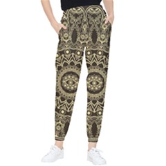 Hamsa-hand-drawn-symbol-with-flower-decorative-pattern Women s Tapered Pants by Salman4z