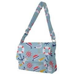 Nautical-marine-symbols-seamless-pattern Full Print Messenger Bag (s) by Salman4z