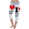I love Italian cherry Lightweight Velour Capri Yoga Leggings View4