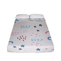 Spaceship Pattern Star Fitted Sheet (full/ Double Size) by danenraven