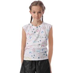 Spaceship Pattern Star Kids  Raglan Cap Sleeve Tee by danenraven