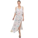 Spaceship Pattern Star Maxi Chiffon Cover Up Dress View1