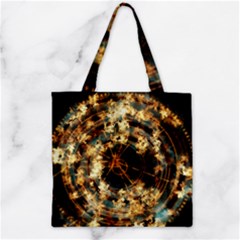 Science Fiction Background Fantasy Zipper Grocery Tote Bag by danenraven