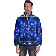 Astrology Horoscopes Constellation Men s Puffer Bubble Jacket Coat by danenraven