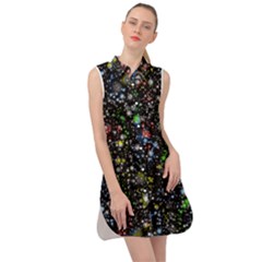 Illustration Universe Star Planet Sleeveless Shirt Dress by danenraven