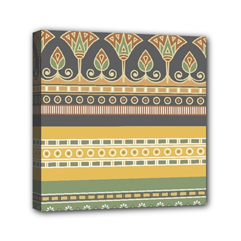 Seamless-pattern-egyptian-ornament-with-lotus-flower Mini Canvas 6  X 6  (stretched) by Salman4z