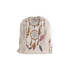 Coloured-dreamcatcher-background Drawstring Pouch (medium) by Salman4z