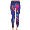 Cartoon-funny-aliens-with-ufo-duck-starry-sky-set Inside Out Leggings View3