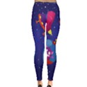 Cartoon-funny-aliens-with-ufo-duck-starry-sky-set Inside Out Leggings View4