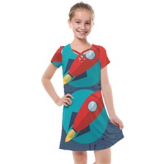 Rocket-with-science-related-icons-image Kids  Cross Web Dress by Salman4z