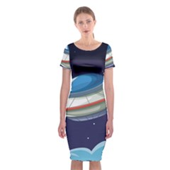 Ufo-alien-spaceship-galaxy Classic Short Sleeve Midi Dress by Salman4z