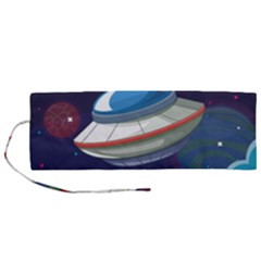 Ufo-alien-spaceship-galaxy Roll Up Canvas Pencil Holder (m) by Salman4z