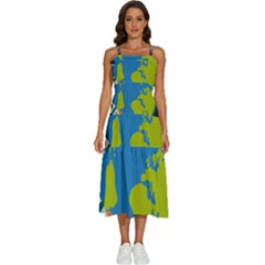 Spaceship-design Sleeveless Shoulder Straps Boho Dress by Salman4z