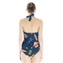 Seamless-pattern-with-funny-aliens-cat-galaxy Halter Swimsuit View2