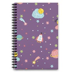 Space-travels-seamless-pattern-vector-cartoon 5 5  X 8 5  Notebook by Salman4z