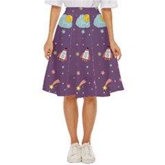 Space-travels-seamless-pattern-vector-cartoon Classic Short Skirt by Salman4z