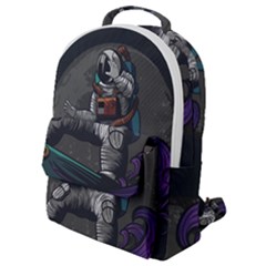 Illustration-astronaut-cosmonaut-paying-skateboard-sport-space-with-astronaut-suit Flap Pocket Backpack (small) by Salman4z