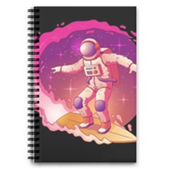 Astronaut-spacesuit-standing-surfboard-surfing-milky-way-stars 5 5  X 8 5  Notebook by Salman4z