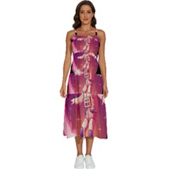 Astronaut-spacesuit-standing-surfboard-surfing-milky-way-stars Sleeveless Shoulder Straps Boho Dress by Salman4z