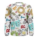 Seamless-pattern-vector-with-funny-robots-cartoon Men s Long Sleeve Tee View1