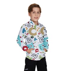 Seamless-pattern-vector-with-funny-robots-cartoon Kids  Windbreaker by Salman4z