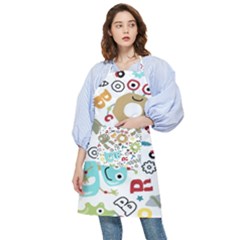 Seamless-pattern-vector-with-funny-robots-cartoon Pocket Apron by Salman4z