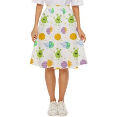 Seamless-pattern-cartoon-space-planets-isolated-white-background Classic Short Skirt by Salman4z