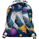 Spaceship-astronaut-space Rounded Multi Pocket Backpack View3