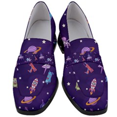 Space-seamless-pattern Women s Chunky Heel Loafers by Salman4z