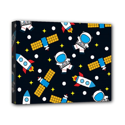 Seamless-adventure-space-vector-pattern-background Canvas 10  X 8  (stretched) by Salman4z