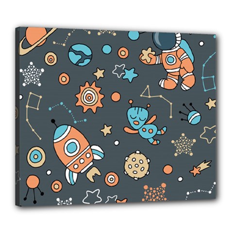 Space-seamless-pattern Canvas 24  X 20  (stretched) by Salman4z