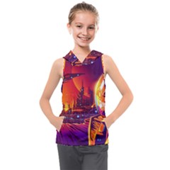 Far-future-human-colonization Kids  Sleeveless Hoodie by Salman4z