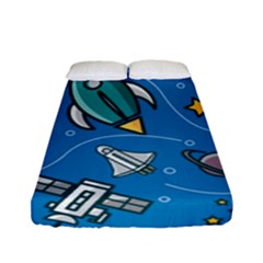 About-space-seamless-pattern Fitted Sheet (full/ Double Size) by Salman4z