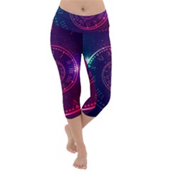 Time-machine Lightweight Velour Capri Yoga Leggings by Salman4z