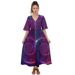 Time-machine Kimono Sleeve Boho Dress by Salman4z