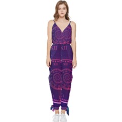 Time-machine Sleeveless Tie Ankle Chiffon Jumpsuit by Salman4z