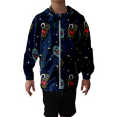 Monster-alien-pattern-seamless-background Kids  Hooded Windbreaker by Salman4z