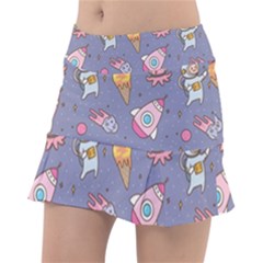 Outer-space-seamless-background Classic Tennis Skirt by Salman4z