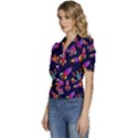 Space-patterns Puffed Short Sleeve Button Up Jacket View2