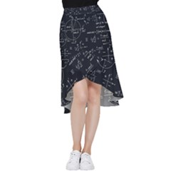 Mathematical-seamless-pattern-with-geometric-shapes-formulas Frill Hi Low Chiffon Skirt by Salman4z