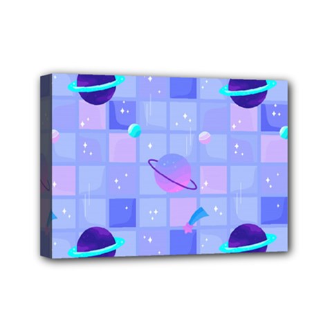 Seamless-pattern-pastel-galaxy-future Mini Canvas 7  X 5  (stretched) by Salman4z