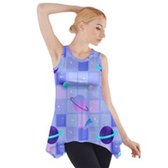 Seamless-pattern-pastel-galaxy-future Side Drop Tank Tunic by Salman4z