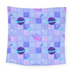 Seamless-pattern-pastel-galaxy-future Square Tapestry (large) by Salman4z